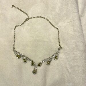 7 jeweled silver necklace